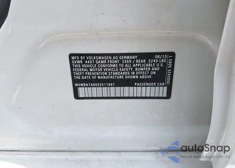 2014 Volkswagen Cc Sport from USA, damaged, VIN WVWBN7AN5EE511887